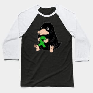 Teddy Holding Green Awareness Ribbon Baseball T-Shirt